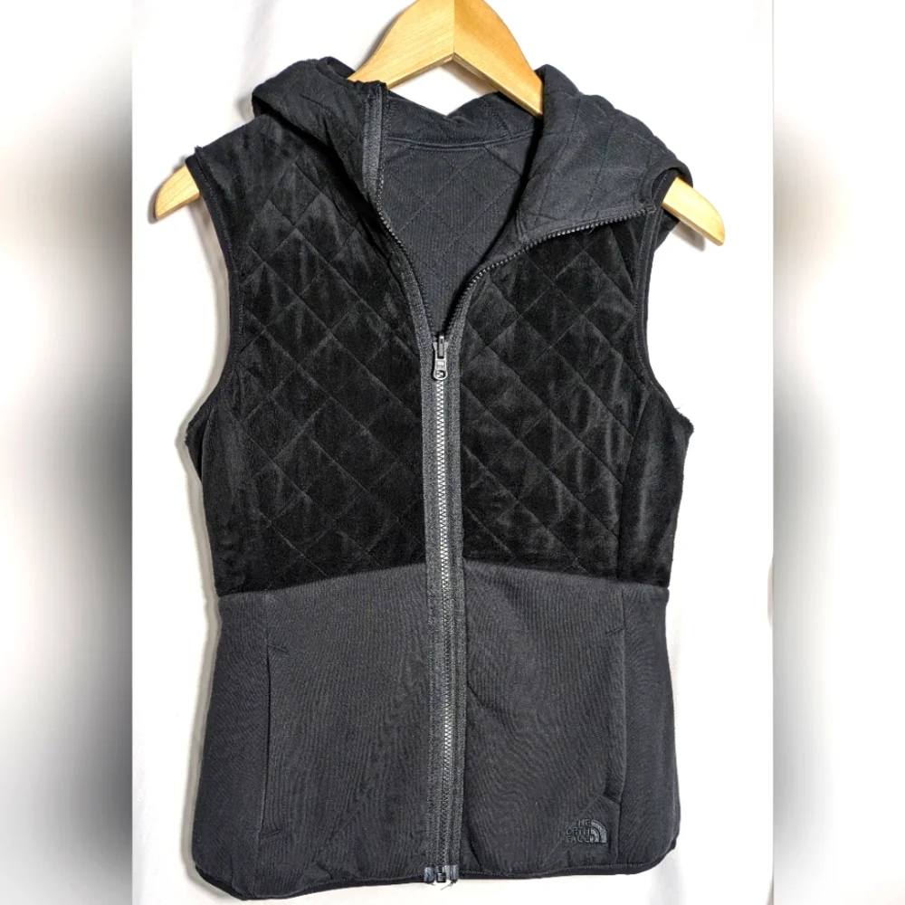 Women's Black North Face Reversible Hooded Vest, Warm,‎ Cozy, Fall/Winter Sz S